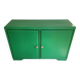 Old sideboard buffet Green wood and bamboo vintage storage unit