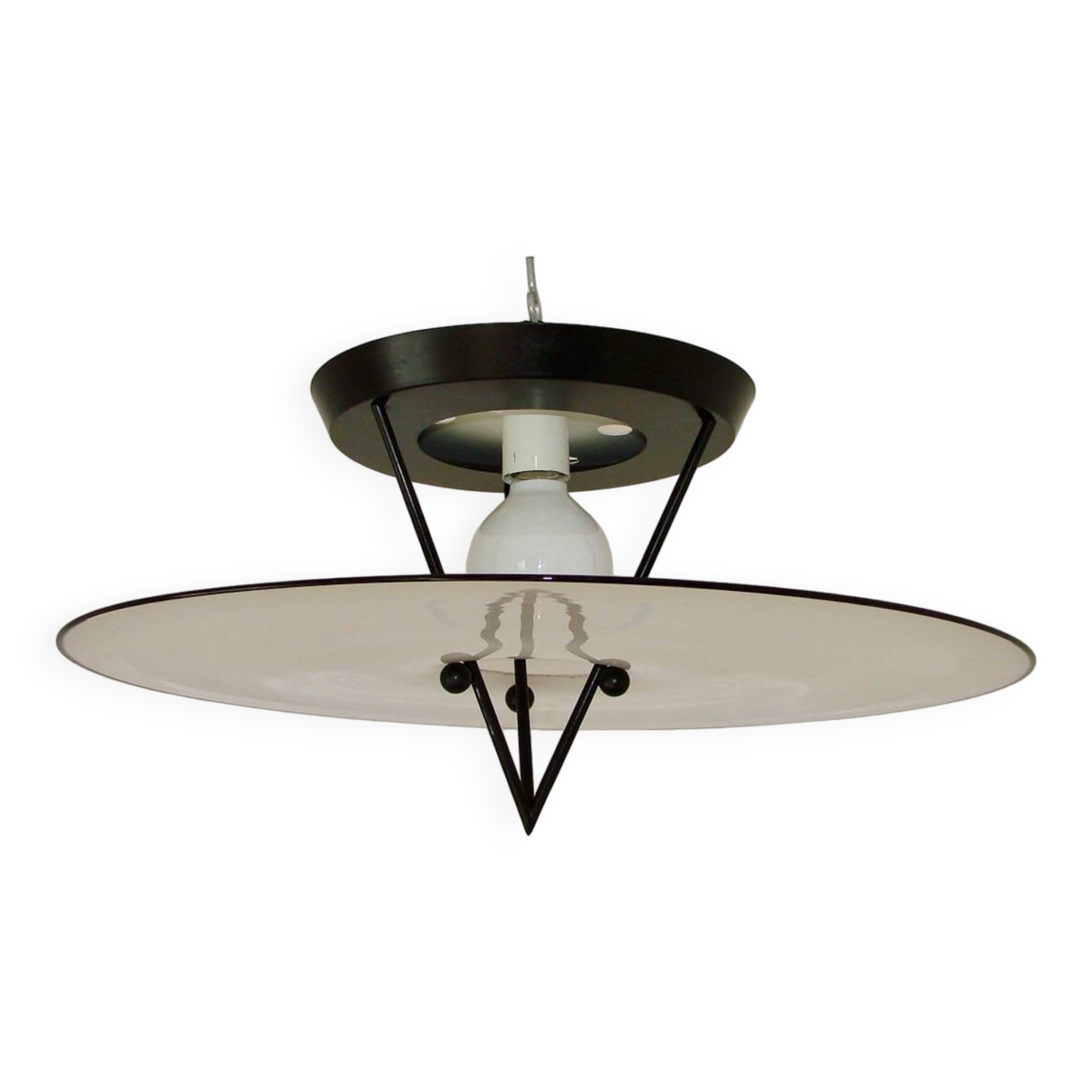 Lampe à suspension italienne en verre de Murano, années 1980