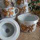 Set 11 coffee cups, sugar bowl and milk pitcher Wunsiedel Bavaria vintage