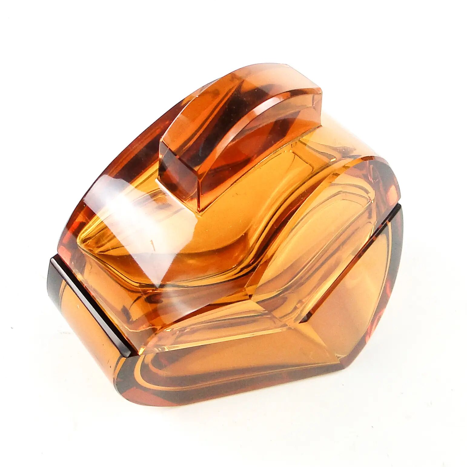 Art Deco bonbonniere, crystal, Moser, Bohemia, Czechoslovakia, 1930s