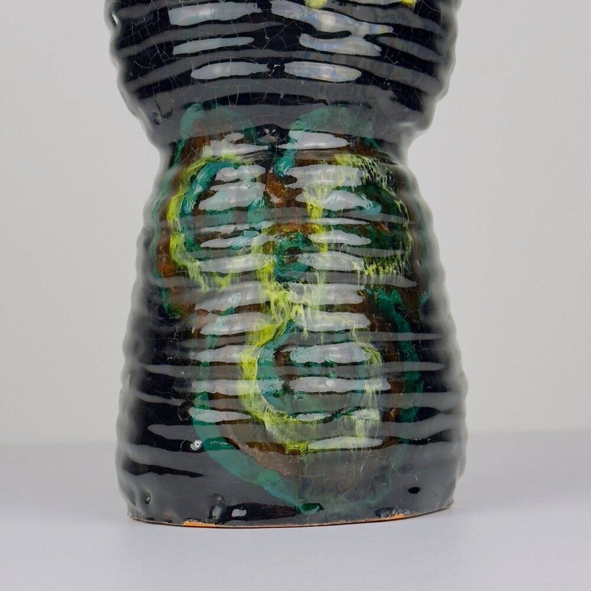 Vintage glazed pottery vase, former Yugoslavia, 1970s.