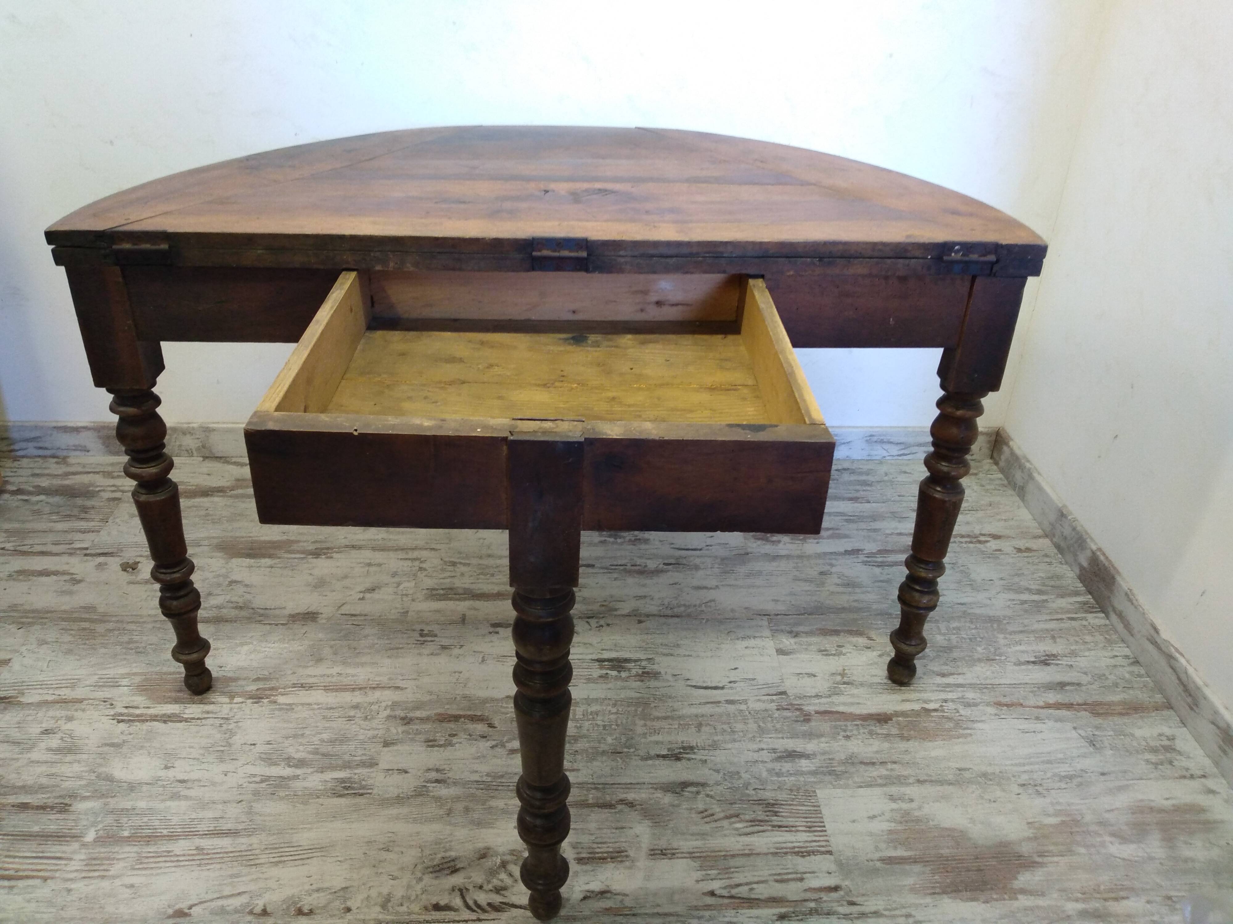 Old half moon table/console
