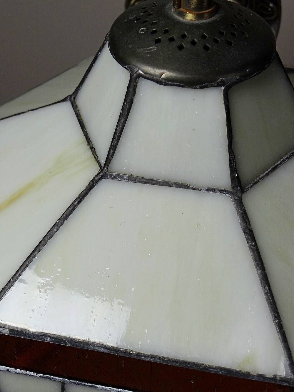 Large vintage suspension Artistar in Tiffany stained glass style, circa 1998.