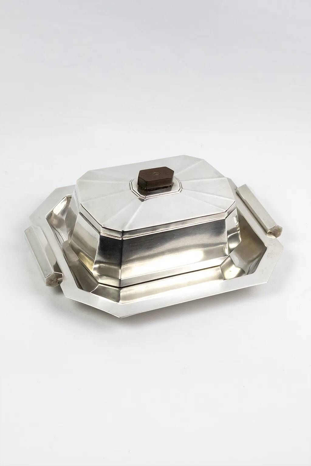 Art Deco set by Kirby Beard & Christofle – silver-plated box & tray