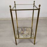 Brass glass side table