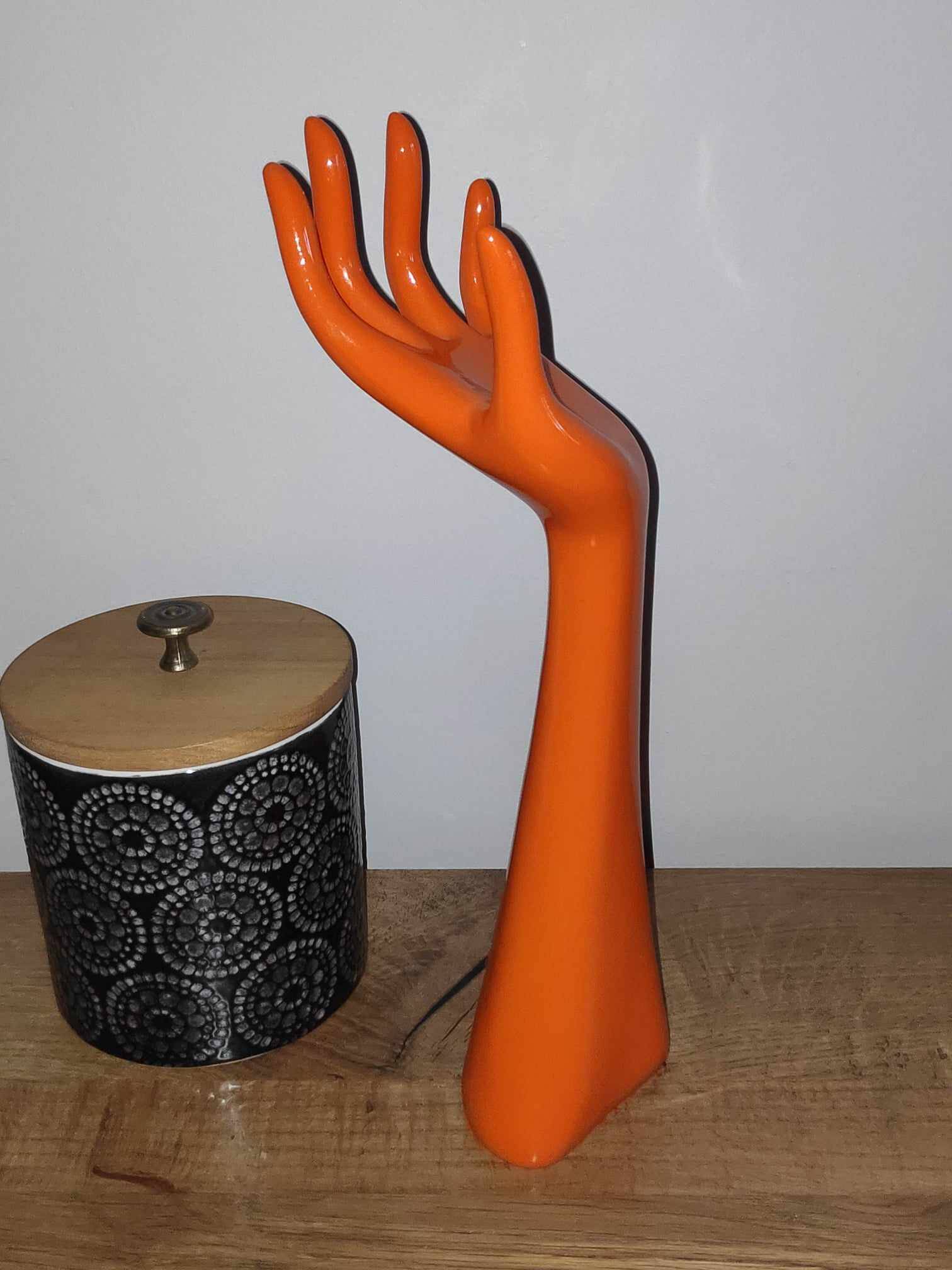 Orange jewelry holder / jewelry hand