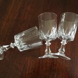 Set of 10 glasses of crystal wine cut 1960