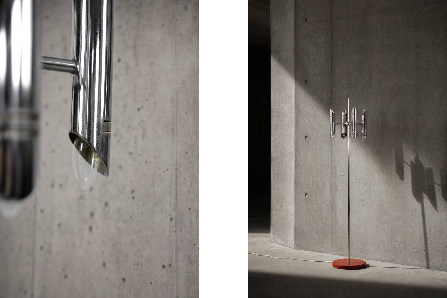 Vintage Mid-Century Italian Modern Space Age Chrome Floor Lamp, 1960s
