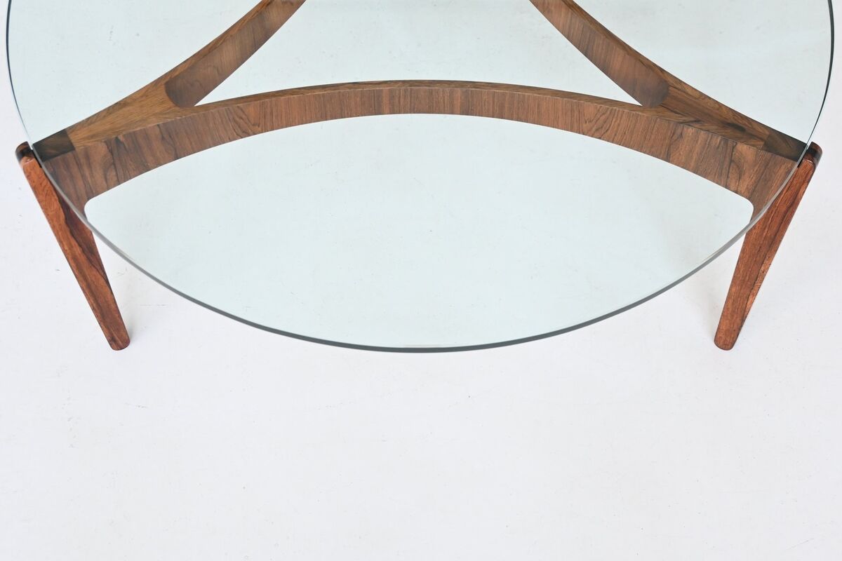 Sven Ellekaer sculptural coffee table rosewood Linneberg Denmark 1962