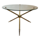 Round tripod designer coffee table in brass