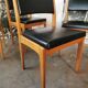 Set of 4 chairs scandinavian style wood and skaï black