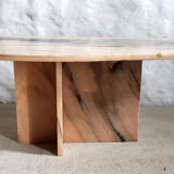 Veined pink marble coffee table