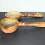 Ladle and sandstone strainer