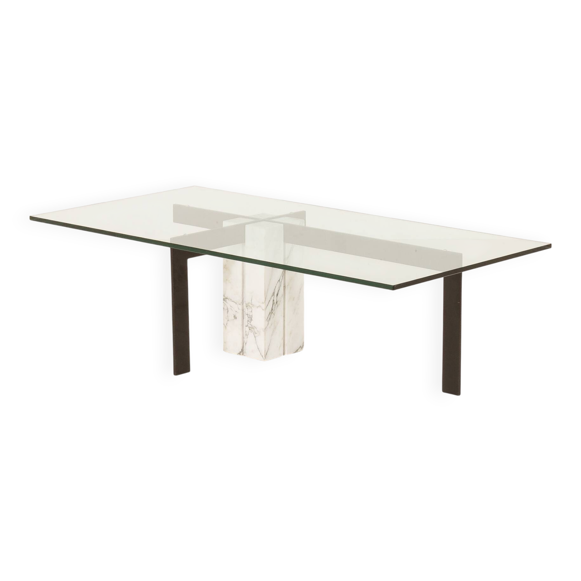 Table basse en marbre de Carrare par Hank Kwint pour Metaform, Italie, années 1980.