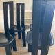 Set of 4 chairs black leather Pietro Constantini Italy 1970