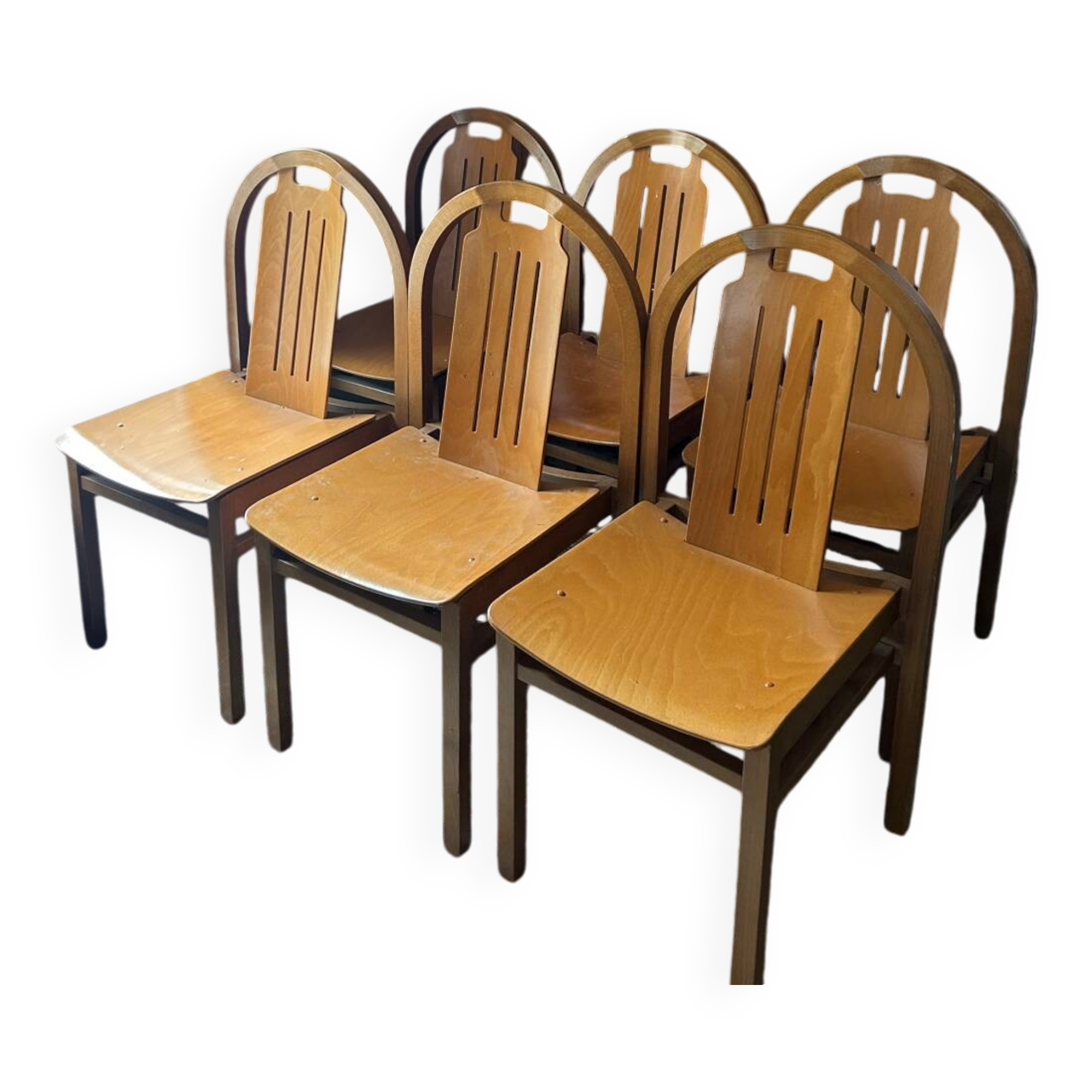 6 chaises designer Baumann modèle iconique Argos