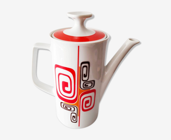 Pichet cafetière vintage porcelaine 70s