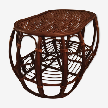 Rattan and caning coffee table
