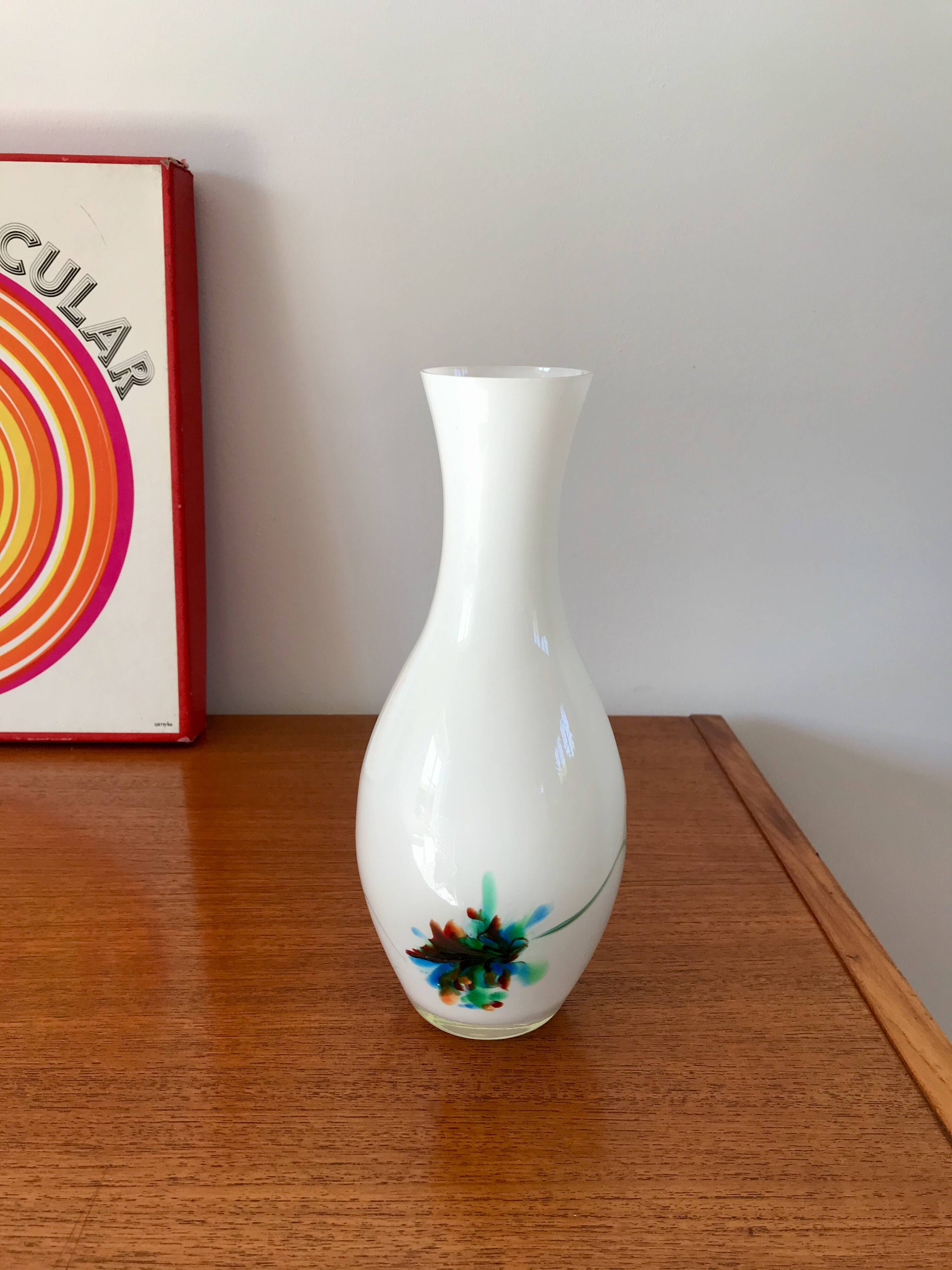 Murano style colored opaline vase from the 60s