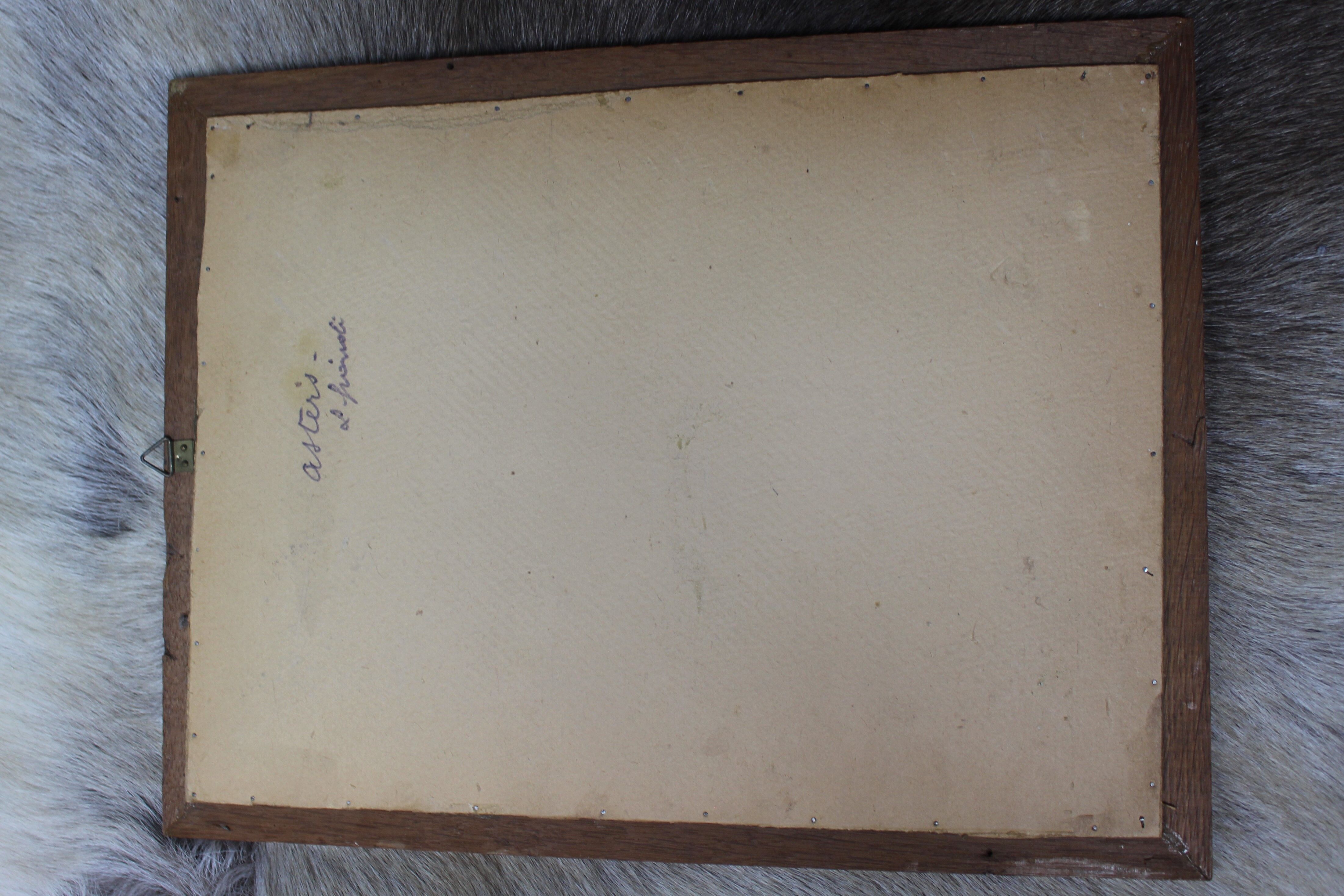 Oil on cardboard "Bouquet d'asters"