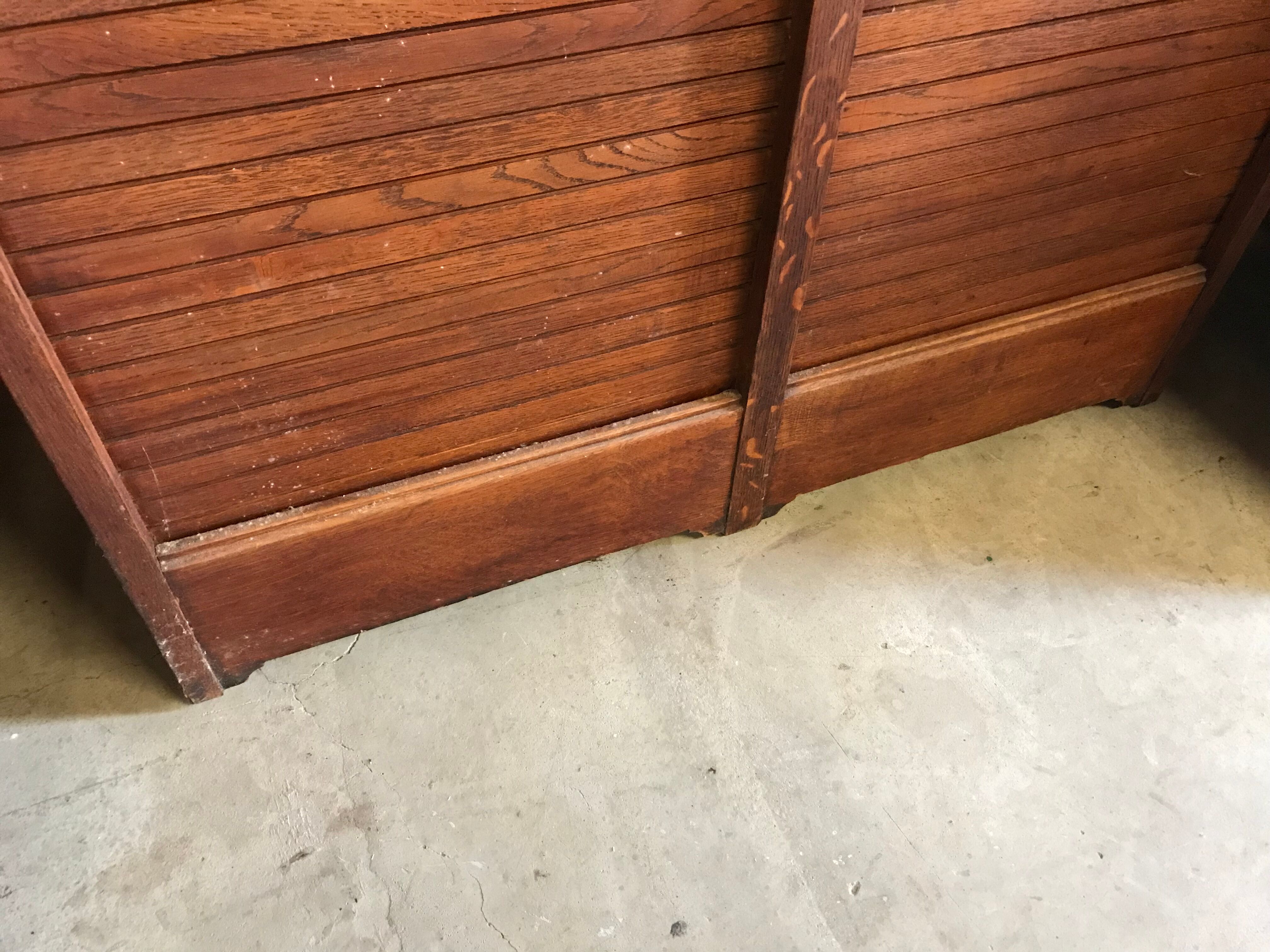 Solid oak notary curtain cabinet