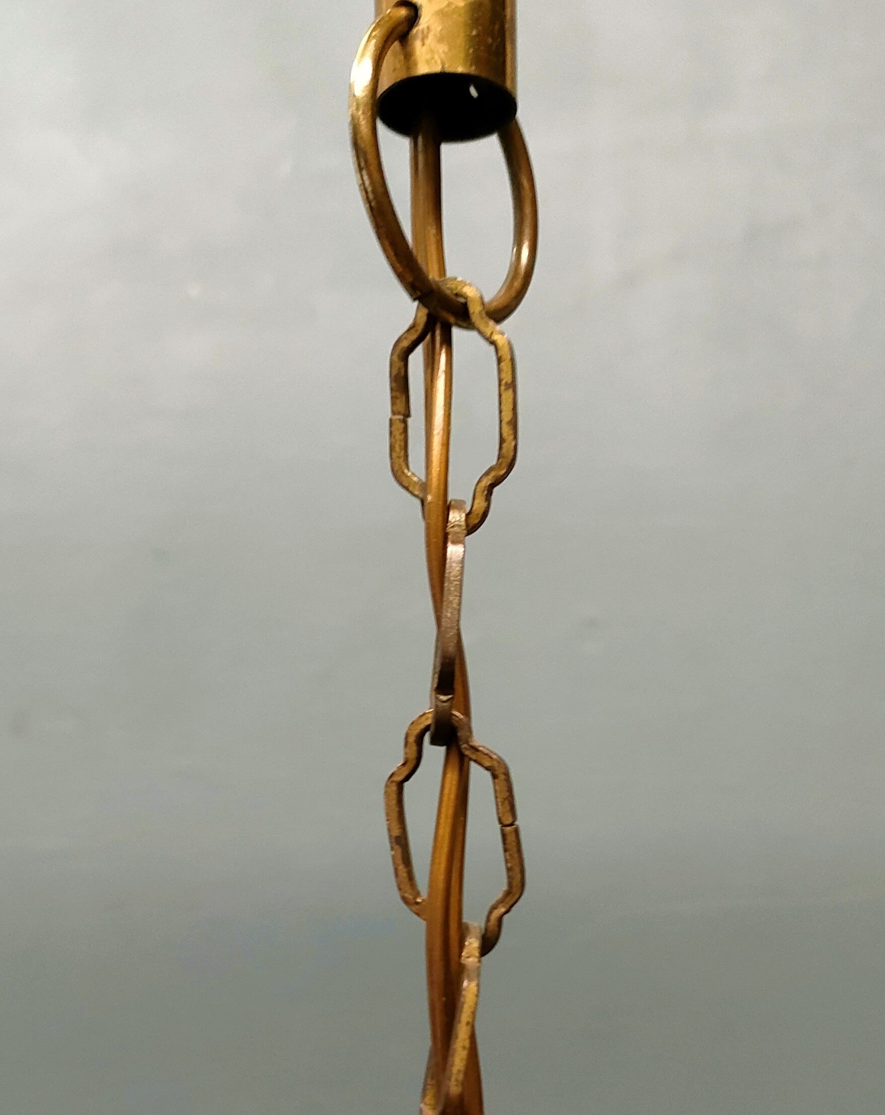 Small Venetian chandelier, three-burner twisted blown glass 1950s - Brass, Glass