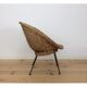 Rattan and wicker basket armchair, 50s-60s