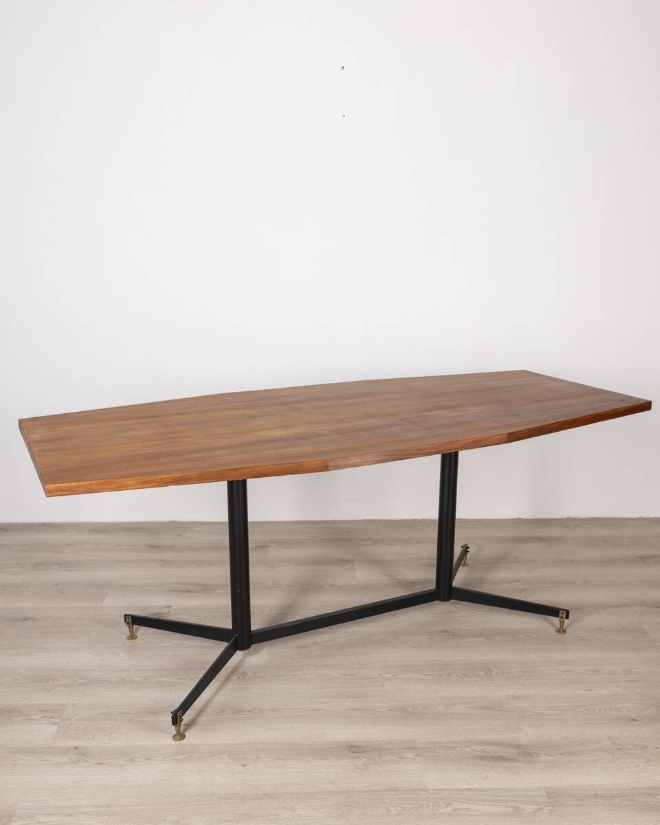 Vintage 60's table in metal and wood italian design