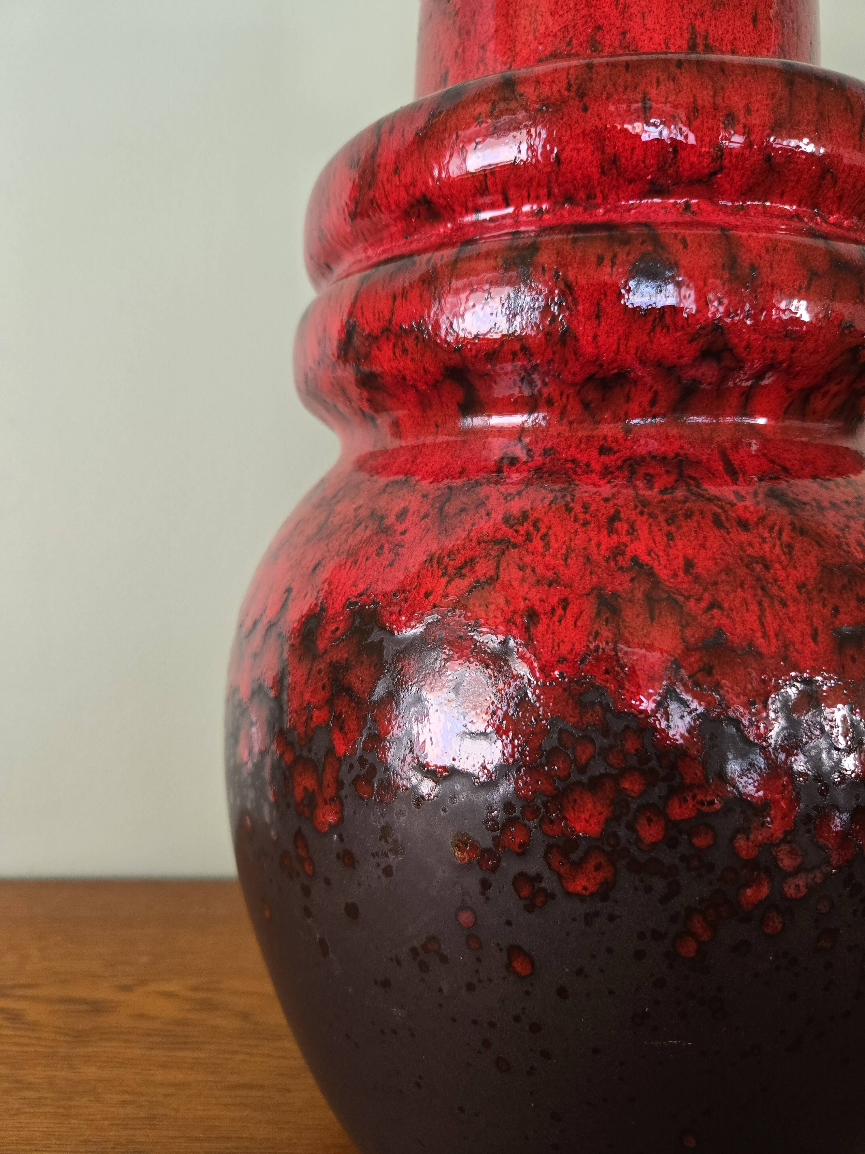 Scheurich 428-48 ceramic vase, West Germany - 1970s design, Fat Lava