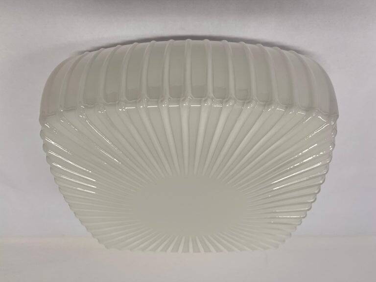 Midcentury Glass Ceiling Lamp/Flush Mount or Wall Lamp, 1970s - Czechoslovakia