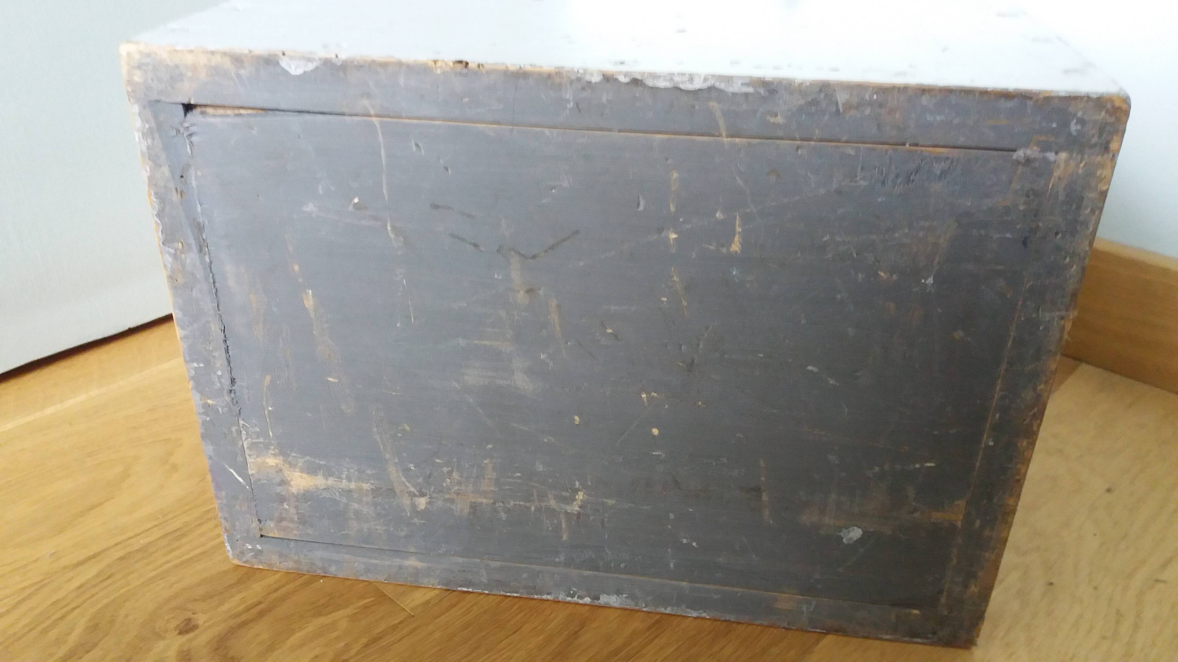 Old ballot box, solid wood chest