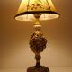 Lamp or night light bronze and ceramic glazed flowers