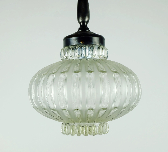 Mid century pendant light bubble glass satin glass 1960s