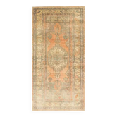 Vintage Turkish Oushak Handmade Wool Cotton Orange Area Rug 124x251