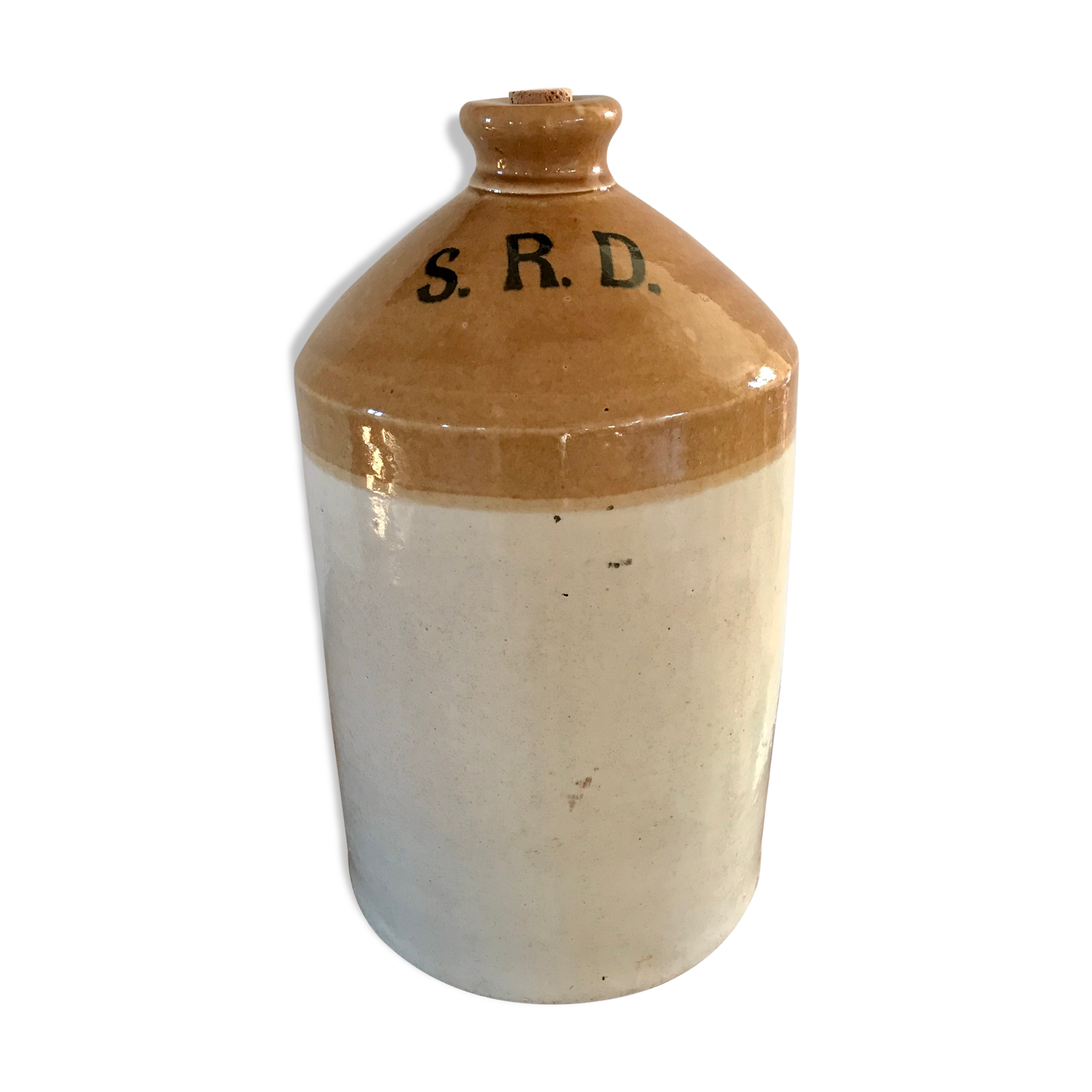 40s varnished sandstone canister