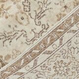 7x10 Floral Cream & Brown Vintage Rug, 212x317Cm