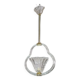 Charming Ercole Barovier Art Deco Chandelier, 'Bullicante' Glass Murano, 1940s