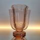 Vase Art déco en cristal Val Saint Lambert rose, série Luxval modèle Romeo, Belgique