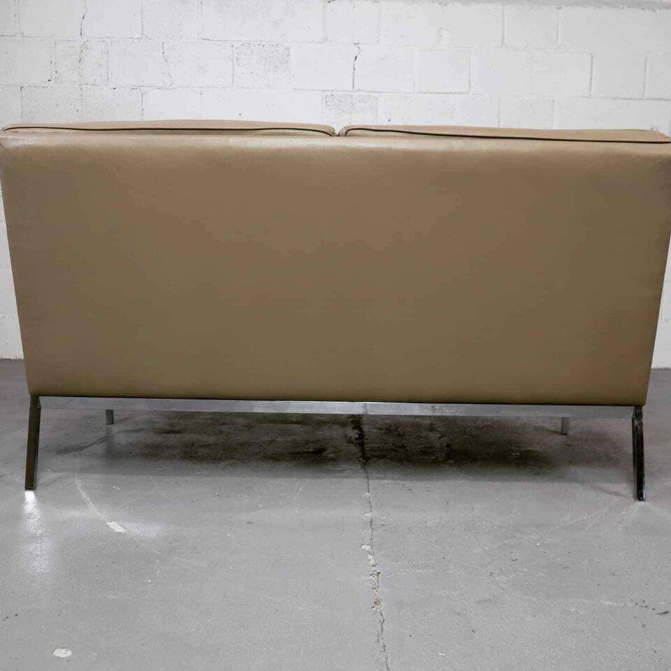 Florence Knoll two-seater in leather mod. 65 for Knoll International