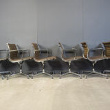 Pair of vintage Eames for Herman Miller EA108 alu range office/desk chairs, 1980