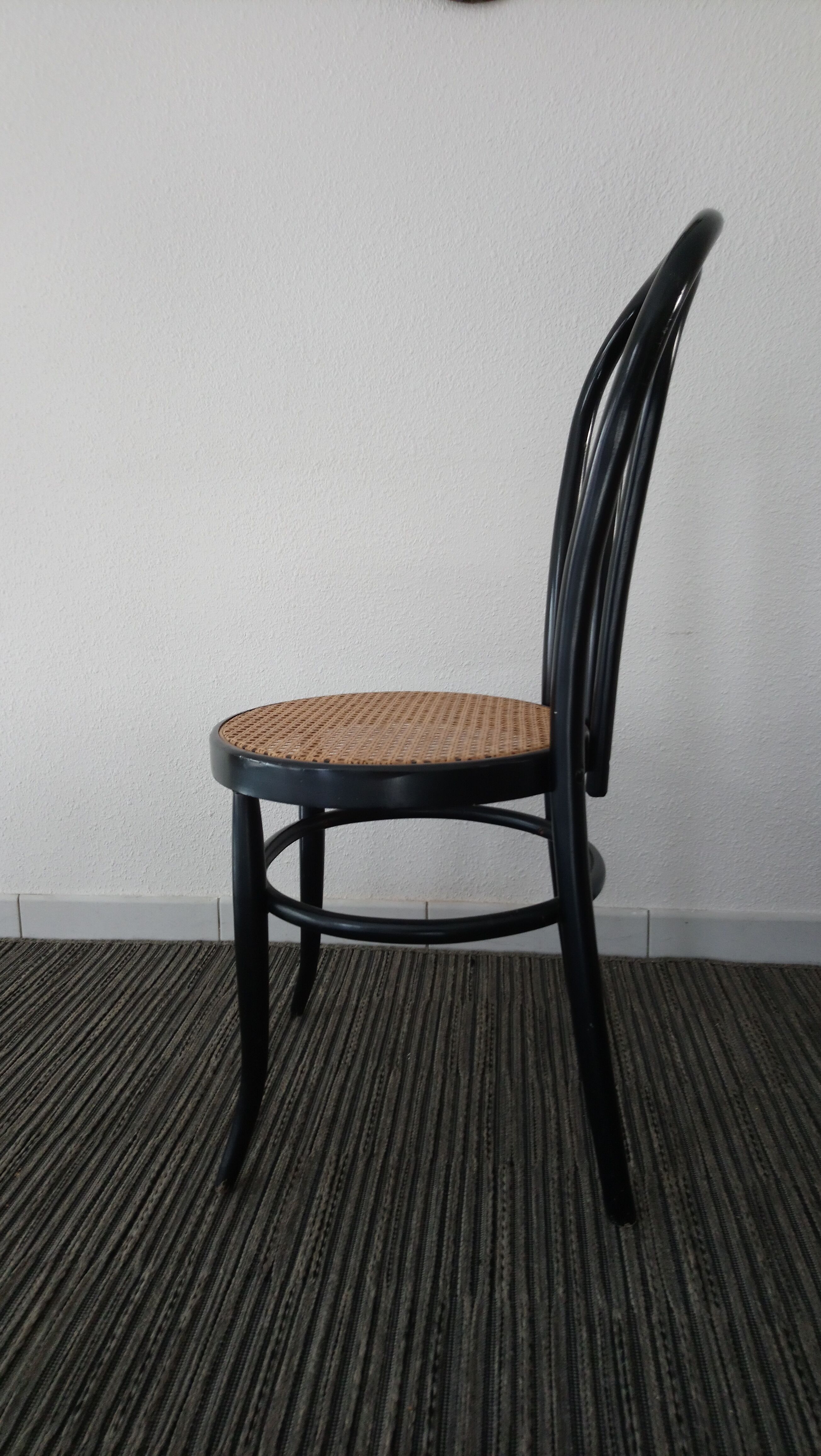 Set of 6 chairs 70s canned black bars