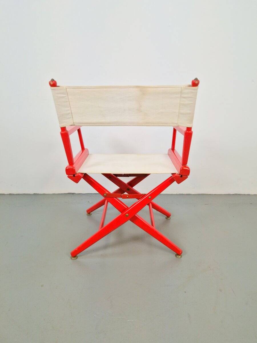 Vintage German Folding Wooden Directors Chair, 1960s