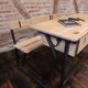 Two-seater schoolboys desk in oak