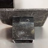 Italian Trio of Black Carrara Marble Side Tables with Oblique Angle, 1970s.