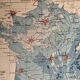 Old climate France map from 1945