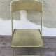 Folding metal and  velvet green chair 70s