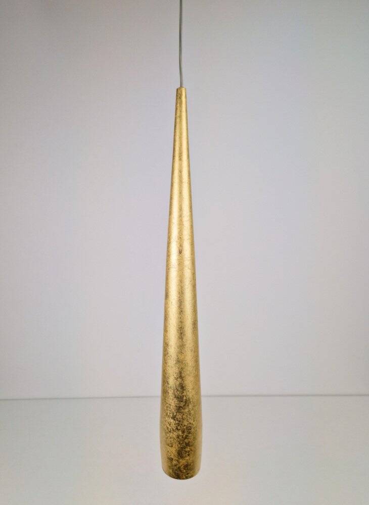 Conical Gold Line Pendant Lamp from Panzeri, Italy, 1990s