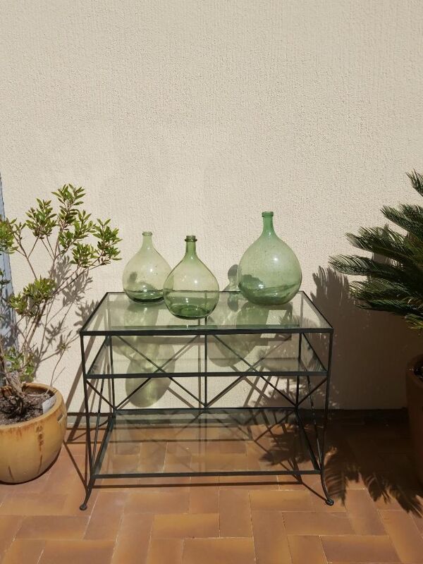 Console Fer Forgé Et Verre