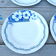 Lot of 4 plates flat St Amand décor foral