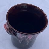 Ice bucket, vintage Vallauris glazed ceramic ice cubes